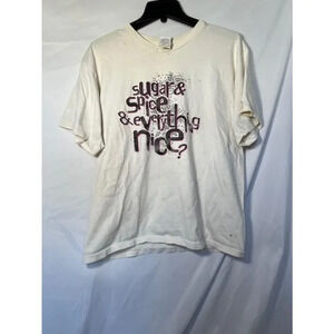 Vintage 80s/90s Nike rare sugar & spice & everything nice white‎ tshirt size M